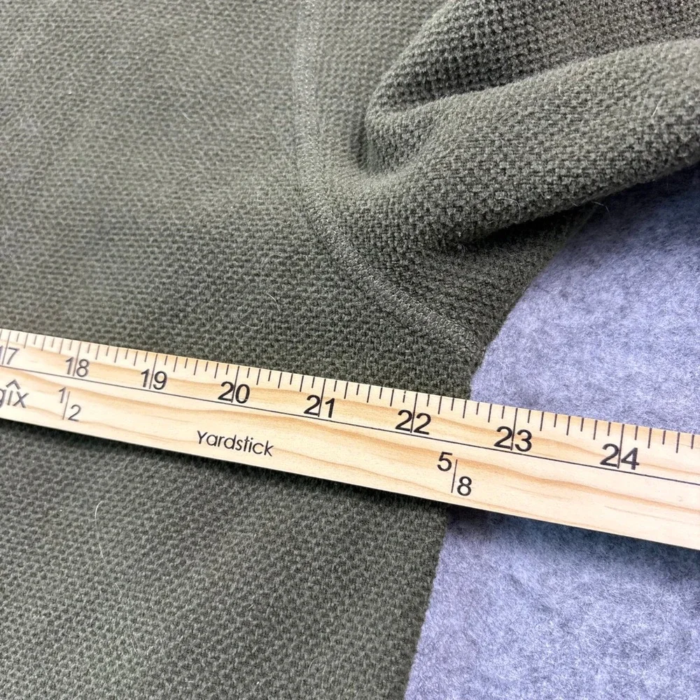 The North Face Mens Large Olive Green 1/4 Zip Fleece Pullover Textured Sweater